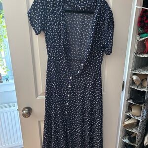 SHEIN Navy Floral Maxi Dress